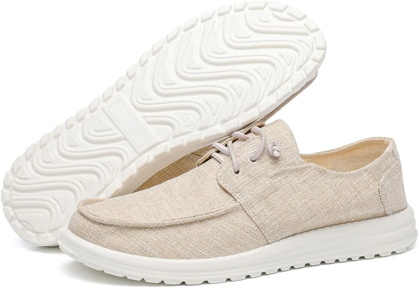 Betrue Men's Lightweight Soft Deck Shoes, Cotton Canvas Loafers for Casual Occasions
