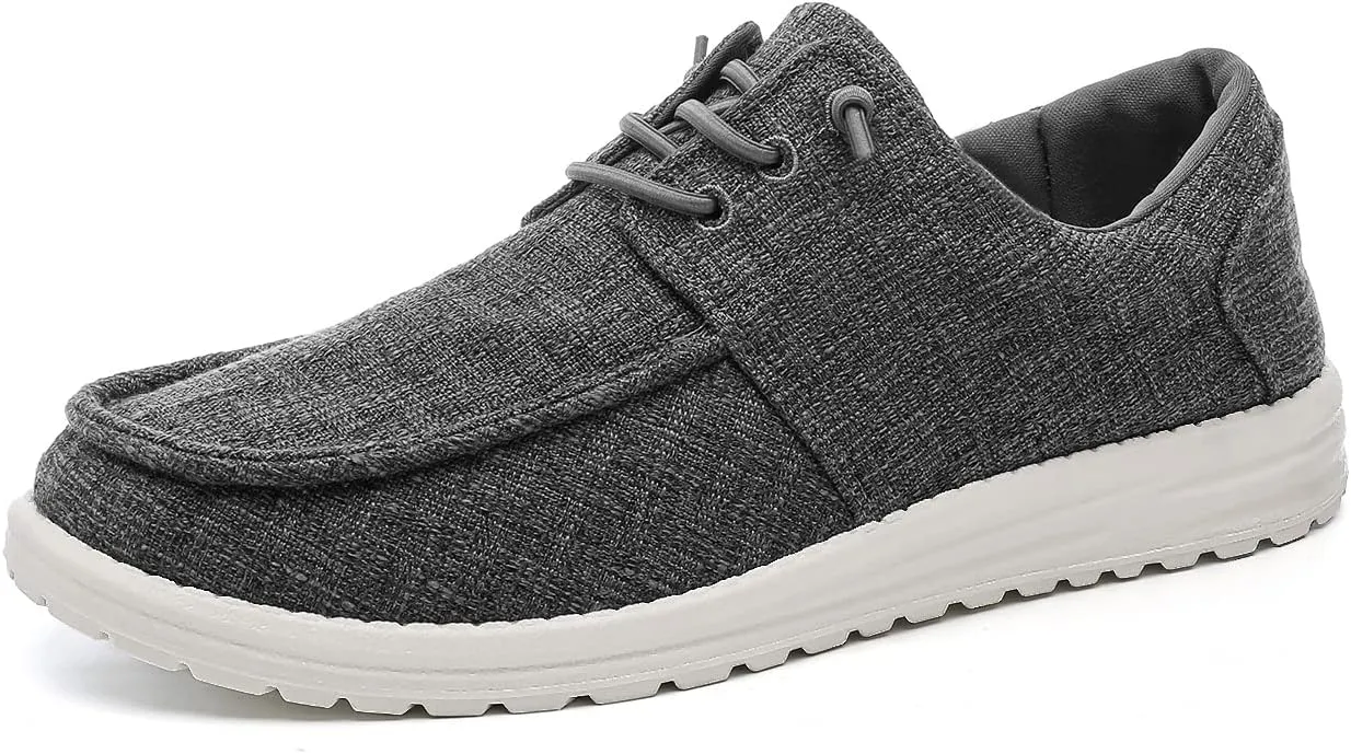Betrue Men's Lightweight Soft Deck Shoes, Cotton Canvas Loafers for Casual Occasions