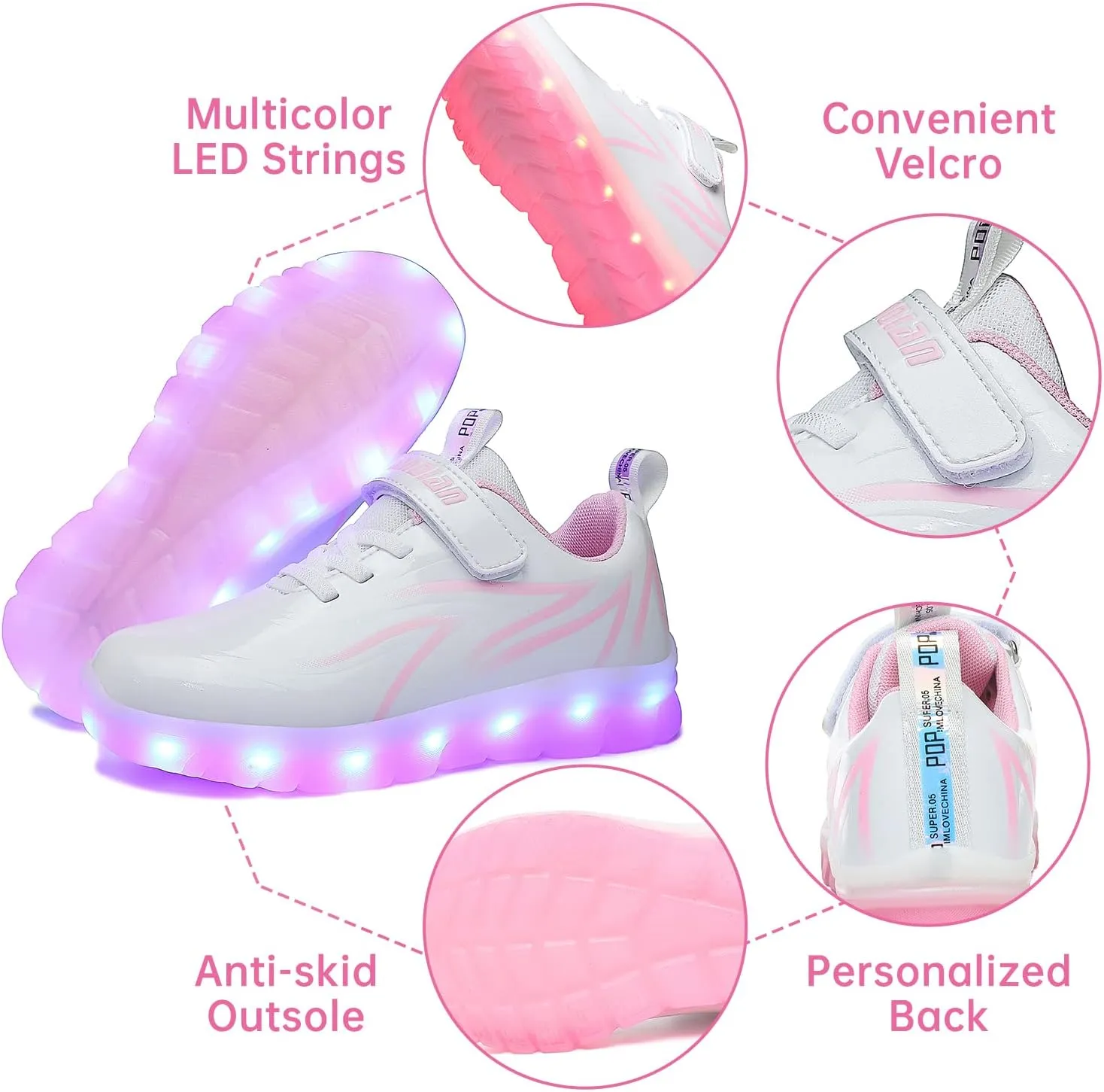 BFOEL Spider Light up Shoes for Boys Girls Walking Sneaker with USB Charging Birthday Thanksgiving Christmas Day Best Gift
