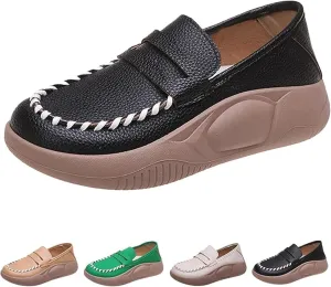 Biscalo Loafers for Women, Lurebest Shoes for Women, Soft-Soled Pure Cowhide Corrective Loafers