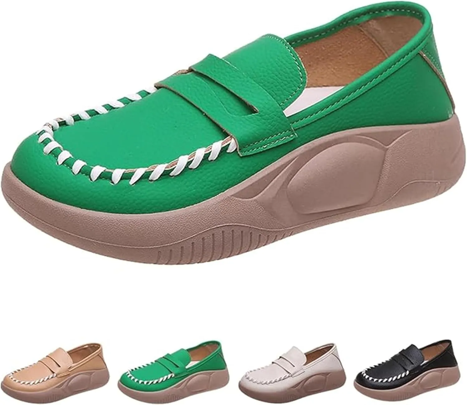 Biscalo Loafers for Women, Lurebest Shoes for Women, Soft-Soled Pure Cowhide Corrective Loafers