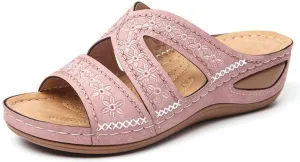 Blisscomfy Arch Support Wide Toe Box Open Toe Sandals,Damping Sole Upgradation Stretch Lightweight Sandals
