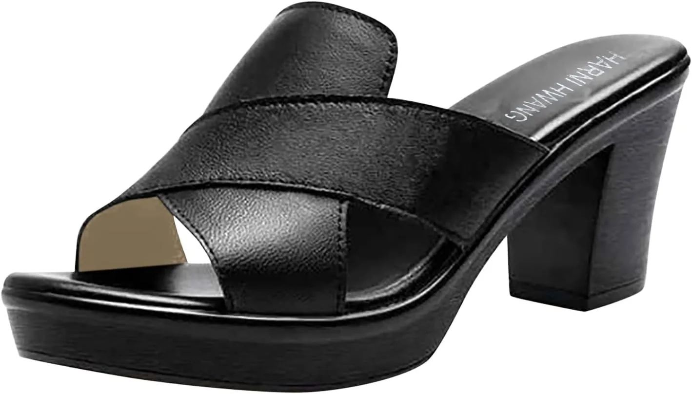 Block Heel Sandals for Women 2 Inch Low Heel Sandals Women Dressy Comfortable Wedge Open Toe Wedding Ankle Strap Shoes