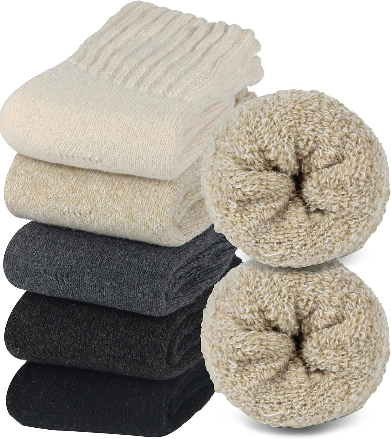 BomKinta Boot Socks for Women Winter Solid Thick Warm Socks Cozy Crew Socks Christmas Gift