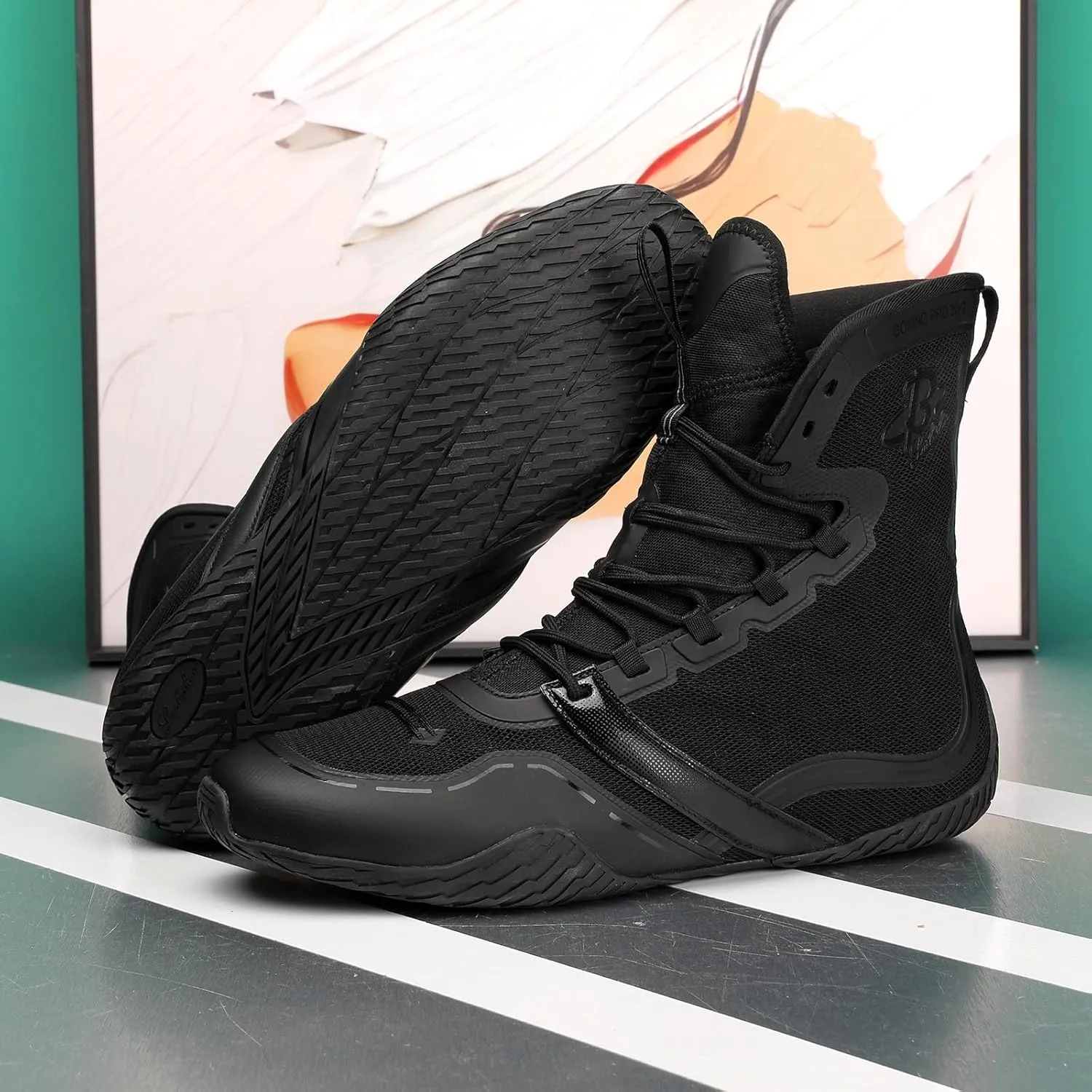 Boxing Shoes for Men Wrestling Shoe Lightweight Fighting Shoes High Top Fitness Sneakers LS-PRO 20-2