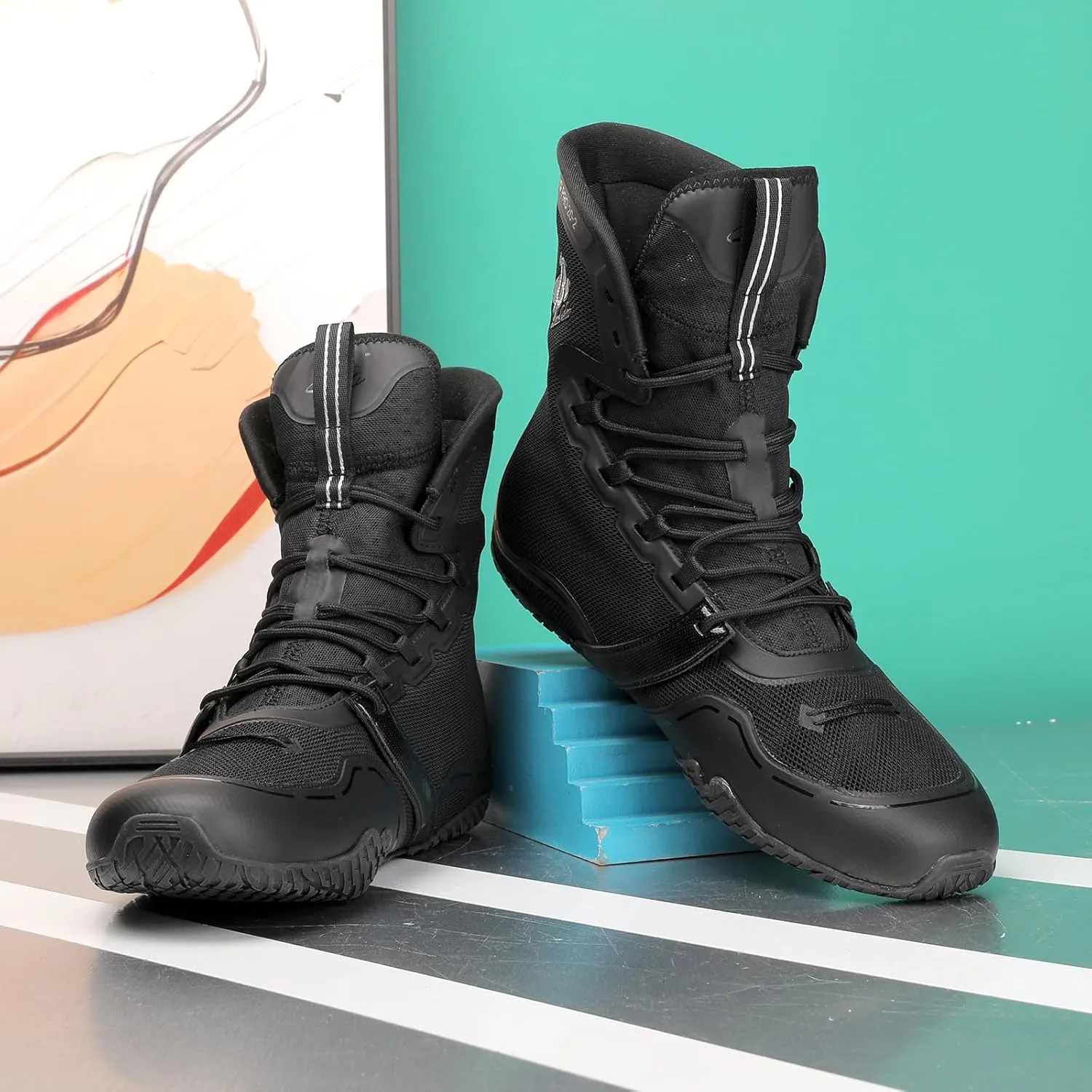 Boxing Shoes for Men Wrestling Shoe Lightweight Fighting Shoes High Top Fitness Sneakers LS-PRO 20-2