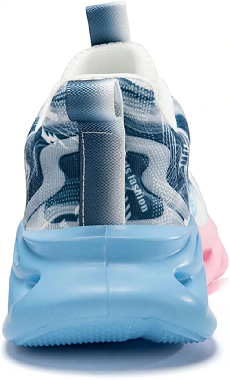 Breathable Mesh Stylish High Top Sneakers   for Outdoor Running Walking Basketball Sports   Thick Sole Lightweight Design with Ankle Support and Cushioned Comfort