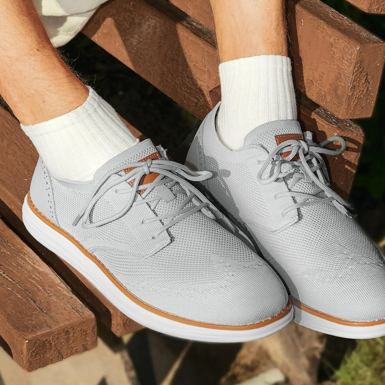 Bruno Marc Men's KnitFlex SmartCraft Mesh Oxfords Sneakers Casual Dress Lace-Up Lightweight Walking Shoes