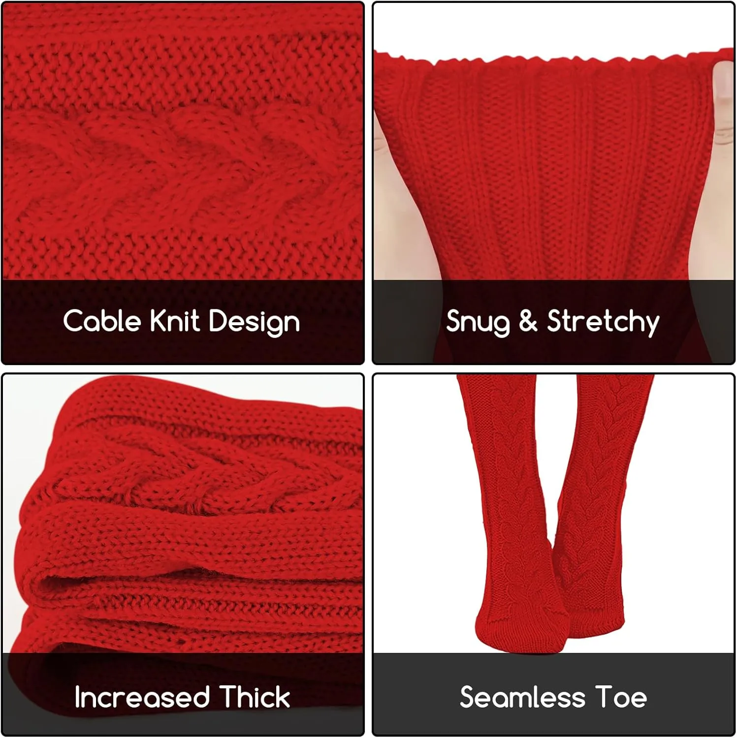 Buauty Women's Cable Knitted Boot Socks Thigh High Socks Extra Long Winter Thick Stockings Over Knee Leg Warmers Fuzzy 2025