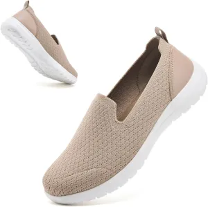 Buyrew Loafers for Women Comfort Slip On Walking Shoes Knit Dressy Comfortable Business Casual Work Flats