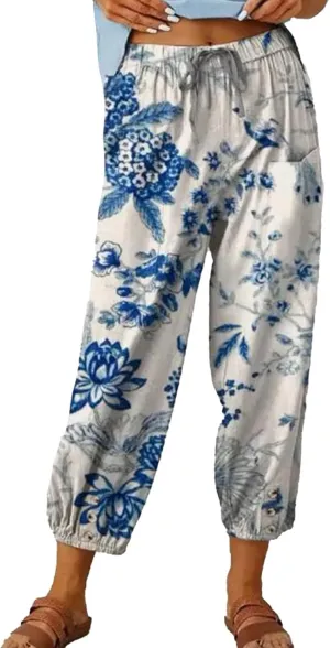 Casual Linen Pants for Women Wide Leg Long Pant Trousers with Pocket Comfy Casual Linen Clothes Women Linen for Women