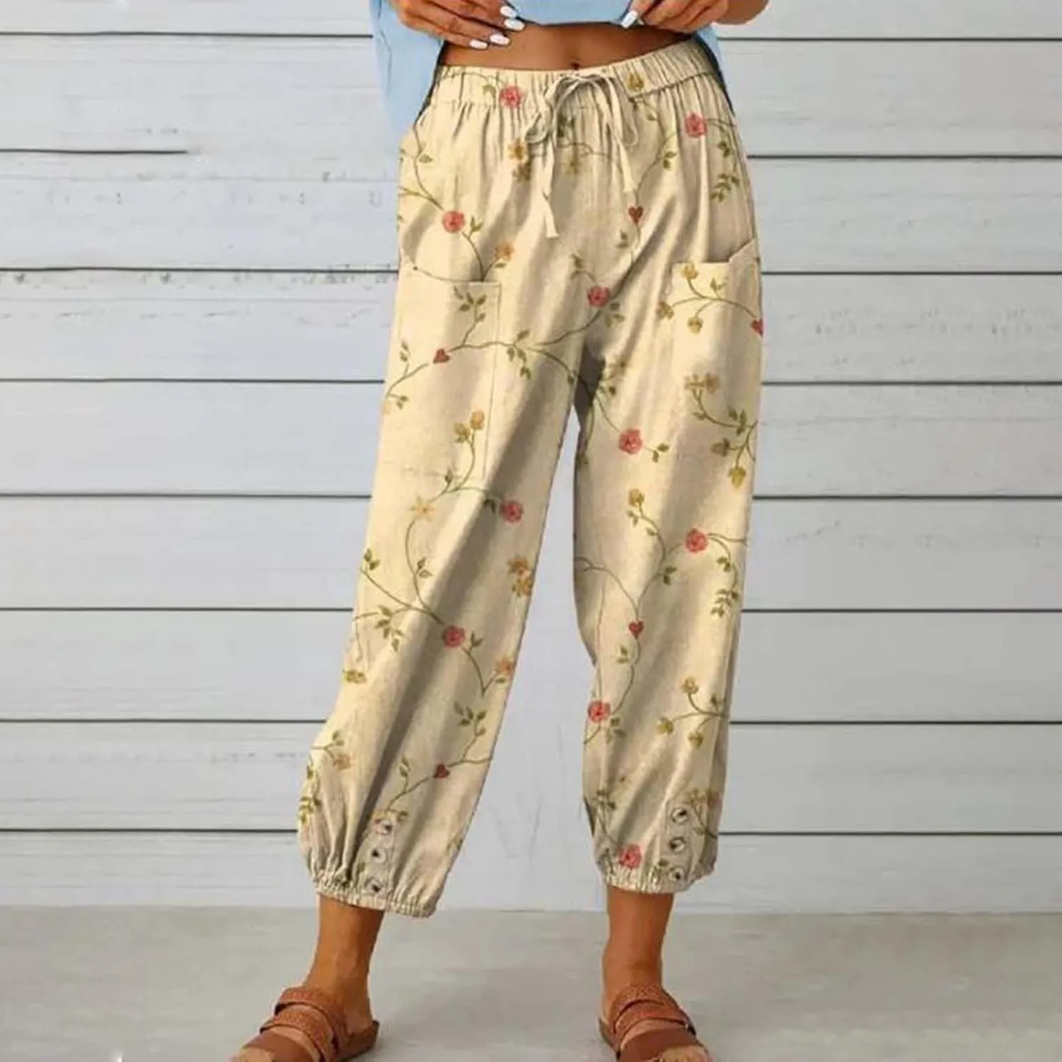 Casual Linen Pants for Women Wide Leg Long Pant Trousers with Pocket Comfy Casual Linen Clothes Women Linen for Women