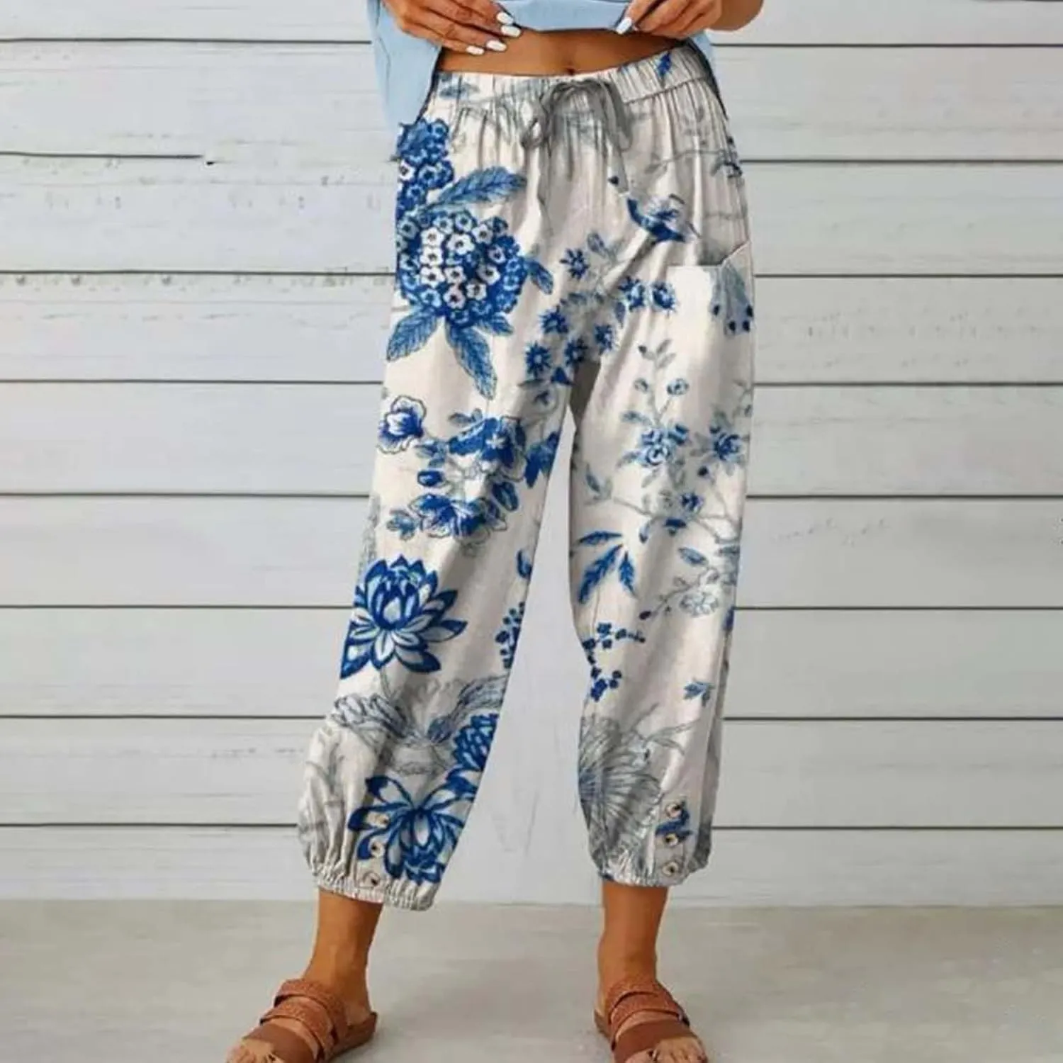 Casual Linen Pants for Women Wide Leg Long Pant Trousers with Pocket Comfy Casual Linen Clothes Women Linen for Women
