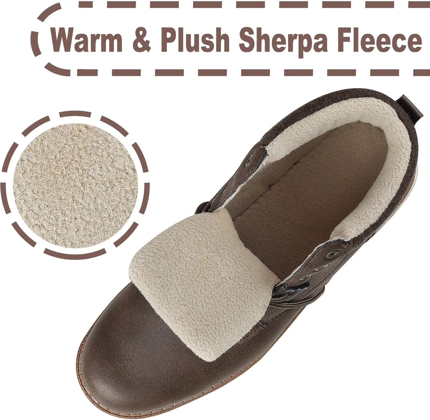 CC-Los Men's Winter Snow Boots with Sherpa Fleece Lining Waterproof Slip-Resistant Insulated Size 7.5-14