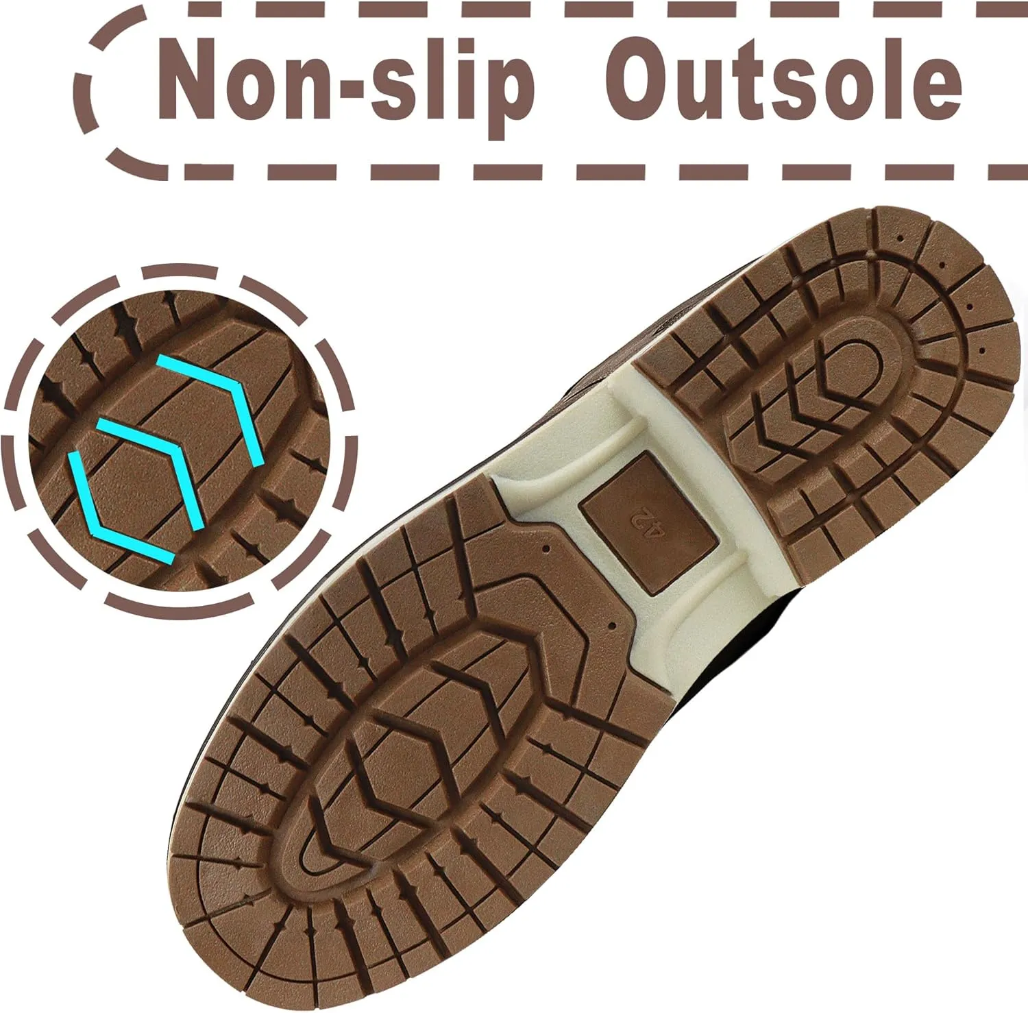 CC-Los Men's Winter Snow Boots with Sherpa Fleece Lining Waterproof Slip-Resistant Insulated Size 7.5-14