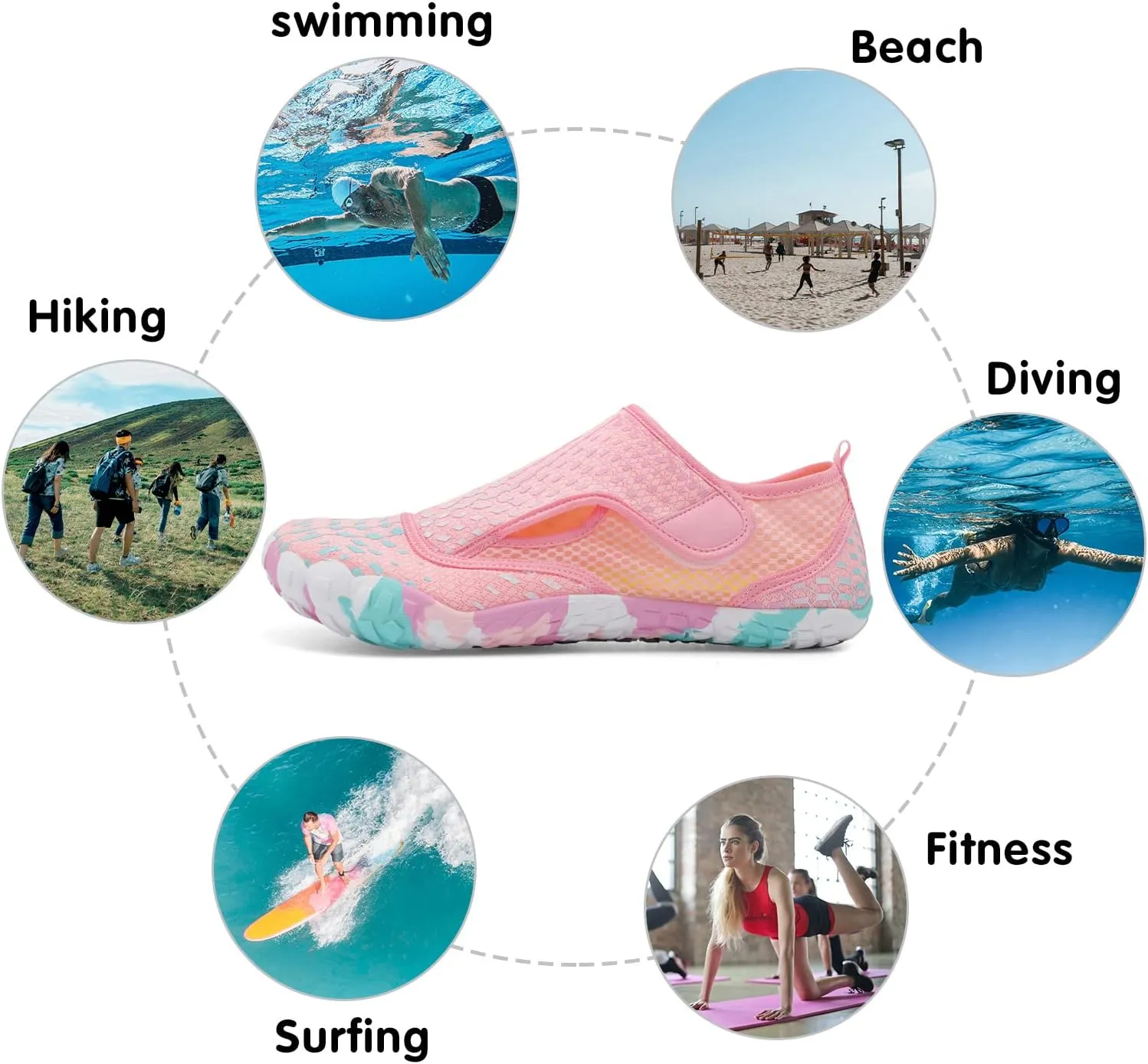 Centipede Demon Swim Water Shoes for Women Men Quick Dry Barefoot Aqua Sneakers Shoe for Beach Hiking Diving Boating River Outdoor Water Sports