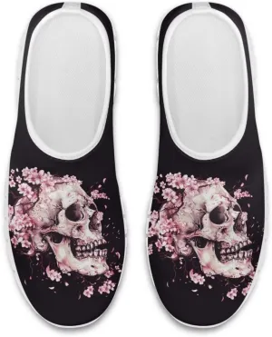 chaqlin Slip on Loafers Skull Low Cut Sneaker Comfortable Soft Mesh Tennis Shoes for Women Men Workout Hands Free Clipper