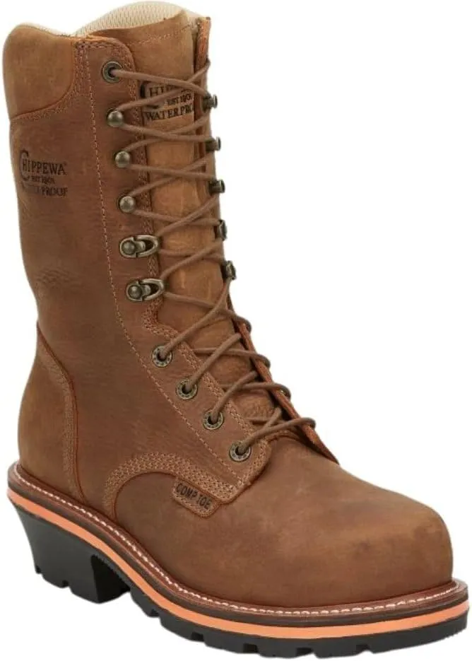 Chippewa Thunderstruck 10" Waterproof Nano Composite Toe Work Logger Boots for Men