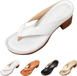 Chunky Heel Sandals for Women 2025 Slip on Open Toe Square Toe Comfortable Heeled Sandals Solid Color Mules for Women Wedges for Long Walk Casual Shoes Dressy