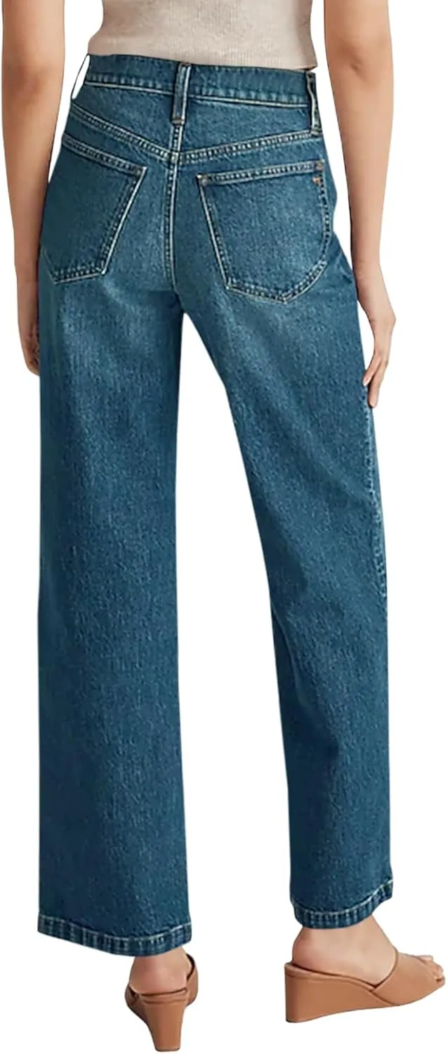 Cicy Bell Women's High Waisted Baggy Jeans Wide Leg Stretch Vintage Denim Pants with Front Pockets