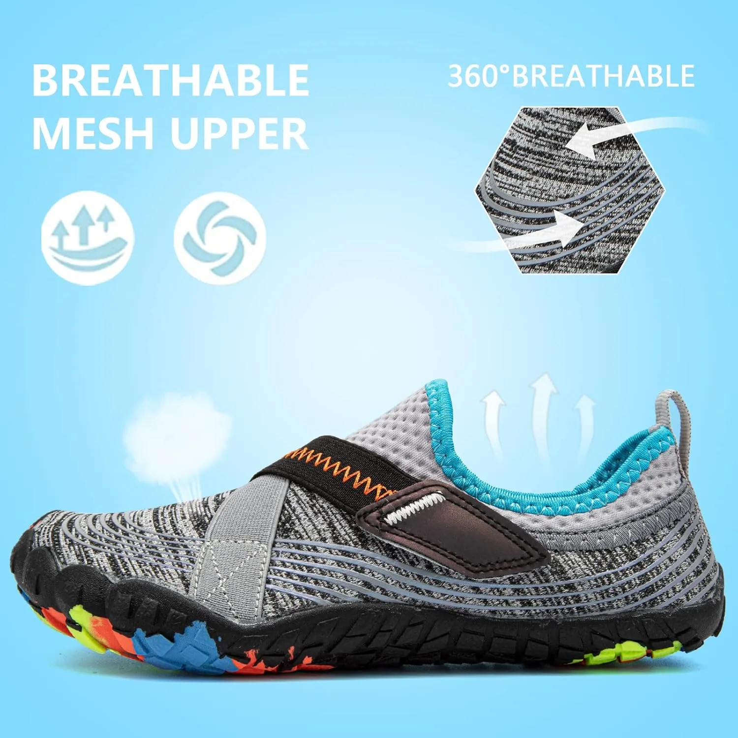 CIOR Kids Boys & Girls Water Shoes Sports Aqua Athletic Sneakers Lightweight Sport Fast Dry Shoes(Toddler/Little Kid/Big Kid)