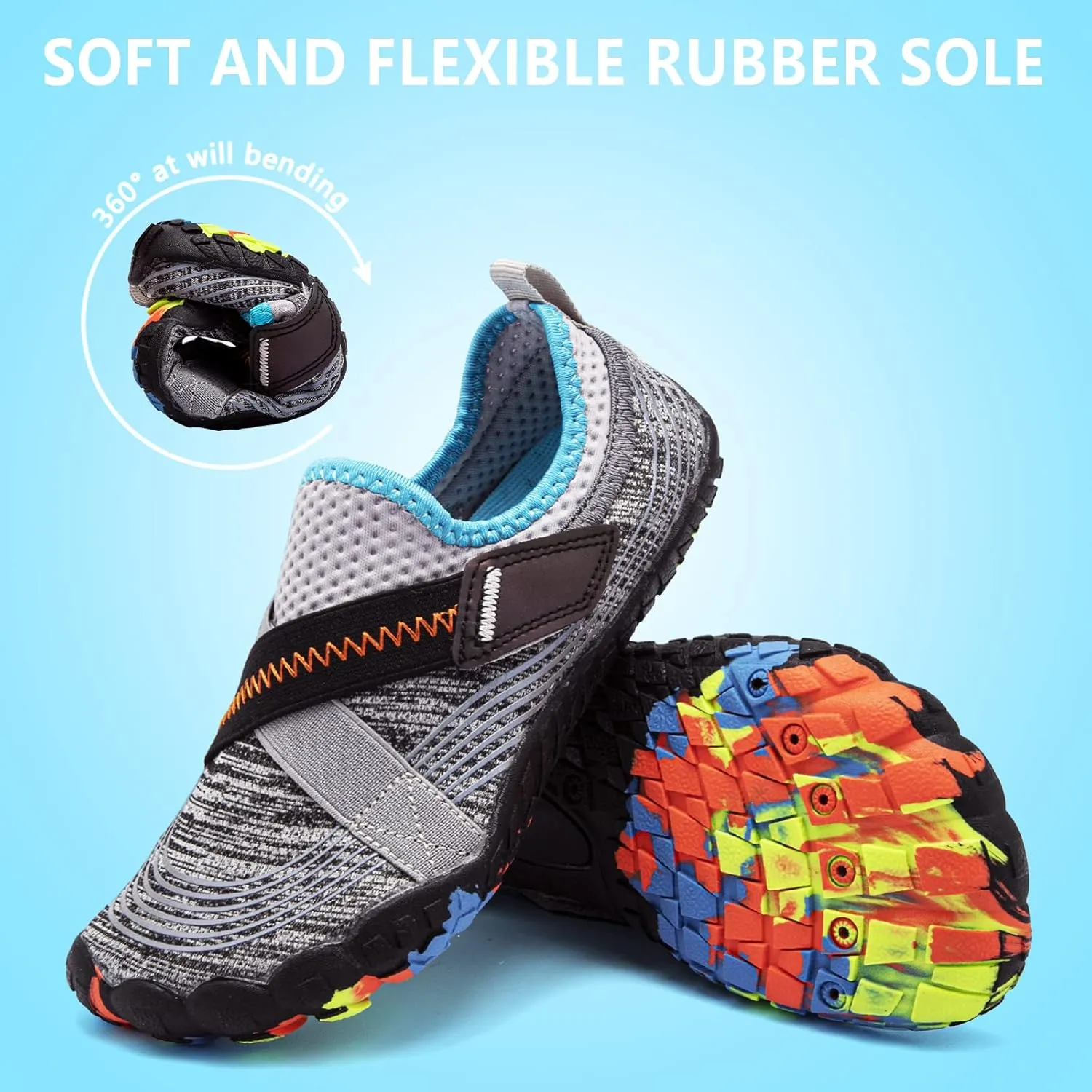 CIOR Kids Boys & Girls Water Shoes Sports Aqua Athletic Sneakers Lightweight Sport Fast Dry Shoes(Toddler/Little Kid/Big Kid)
