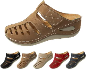 Closed Toe Sandals for Women 2025,Orthopedic Sandals Breathable Slip On Slippers Arch Support Outdoor Beach Shoes