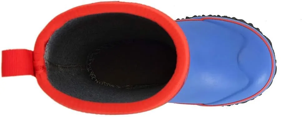 CNSBOR Kids Waterproof Insulated Rubber Neoprene Rain Boots with Easy on Rainboot for Youth