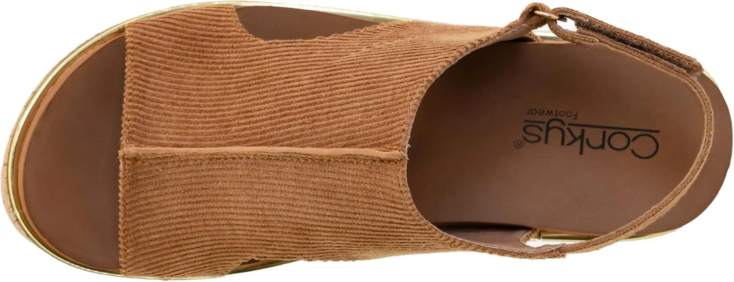 Corkys Footwear Womens Carley Wedges, Featuring Corkys EVA Foam Cushioned Insoles, A 2.5 Inch Heel, Lightweight For All Day Wear, And Hook And Loop Closure