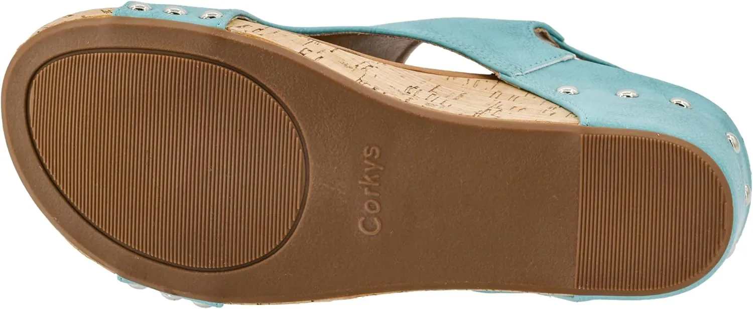 Corkys Footwear Womens Carley Wedges, Featuring Corkys EVA Foam Cushioned Insoles, A 2.5 Inch Heel, Lightweight For All Day Wear, And Hook And Loop Closure
