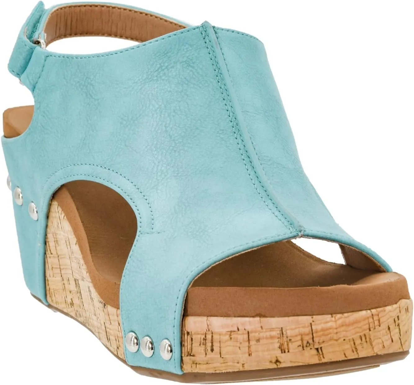 Corkys Footwear Womens Carley Wedges, Featuring Corkys EVA Foam Cushioned Insoles, A 2.5 Inch Heel, Lightweight For All Day Wear, And Hook And Loop Closure