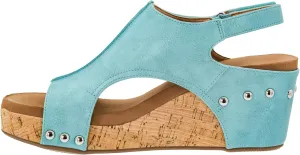 Corkys Footwear Womens Carley Wedges, Featuring Corkys EVA Foam Cushioned Insoles, A 2.5 Inch Heel, Lightweight For All Day Wear, And Hook And Loop Closure