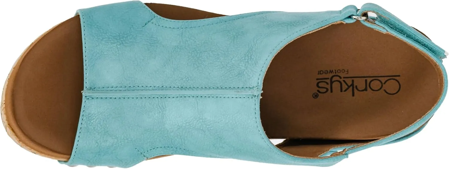 Corkys Footwear Womens Carley Wedges, Featuring Corkys EVA Foam Cushioned Insoles, A 2.5 Inch Heel, Lightweight For All Day Wear, And Hook And Loop Closure
