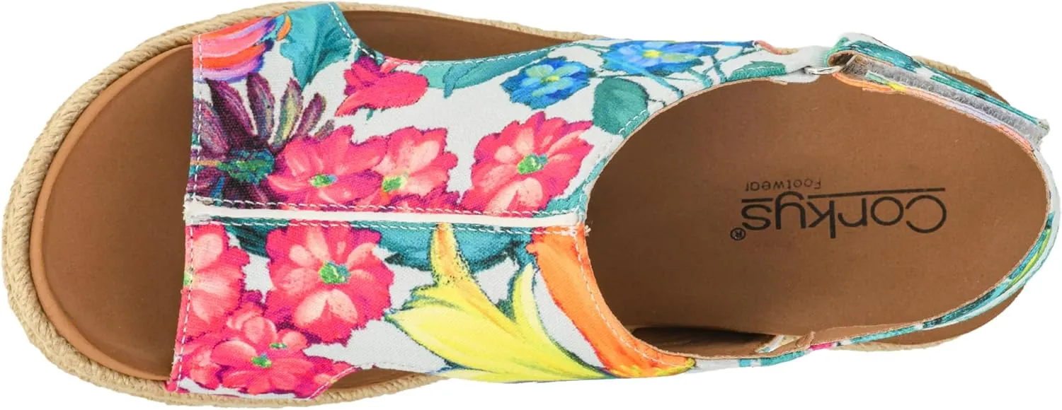 Corkys Footwear Womens Carley Wedges, Featuring Corkys EVA Foam Cushioned Insoles, A 2.5 Inch Heel, Lightweight For All Day Wear, And Hook And Loop Closure