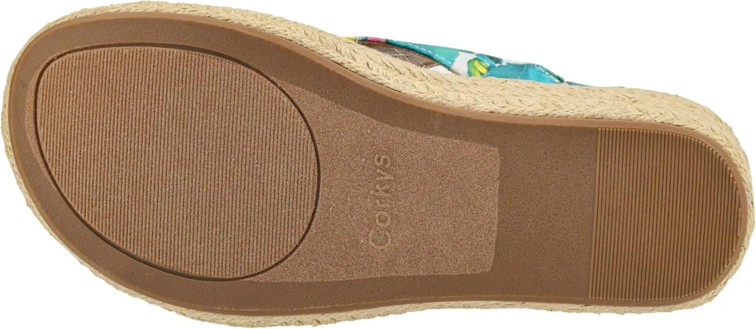 Corkys Footwear Womens Carley Wedges, Featuring Corkys EVA Foam Cushioned Insoles, A 2.5 Inch Heel, Lightweight For All Day Wear, And Hook And Loop Closure