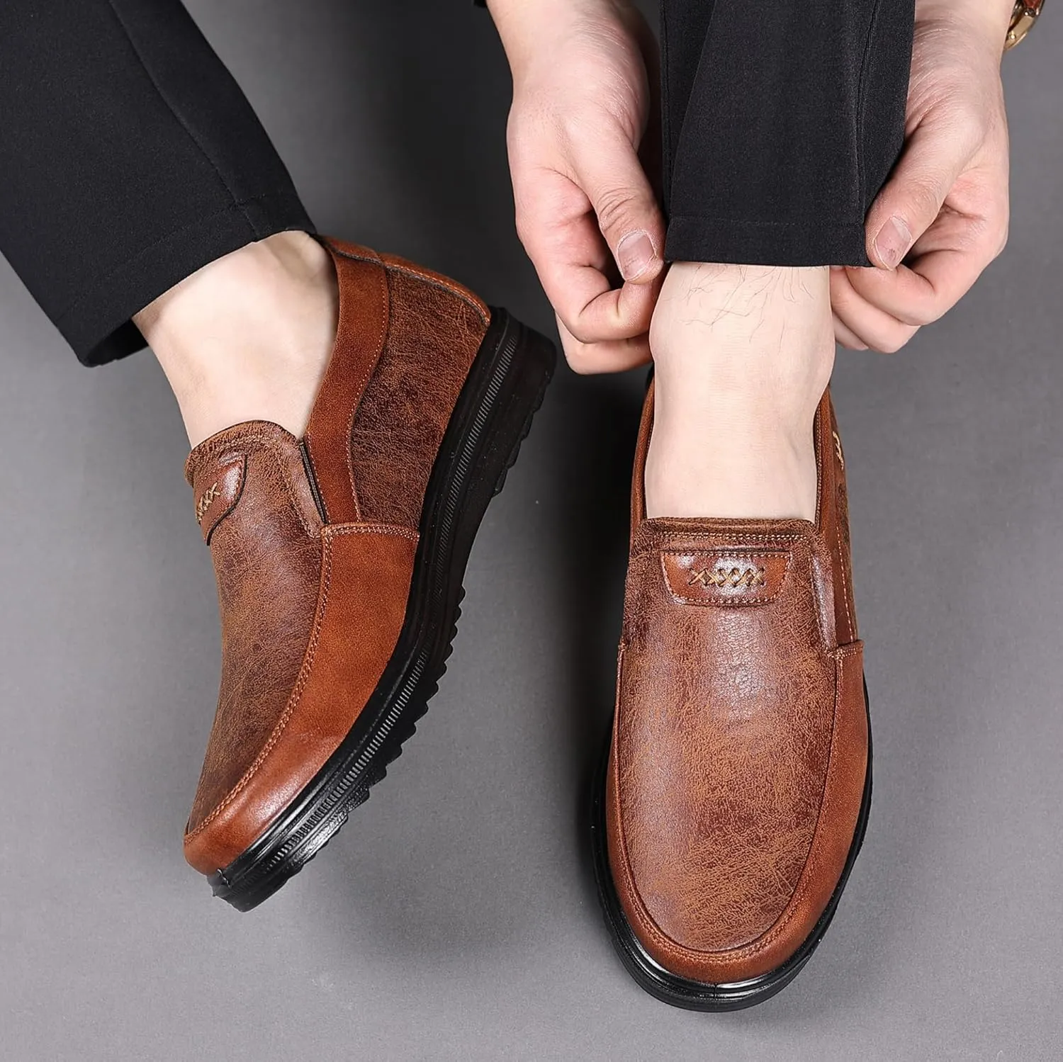 COSIDRAM Mens Loafers Casual Shoes Slip on Comfort Soft Breathable Daily Flats Non Slip Driving Shoes