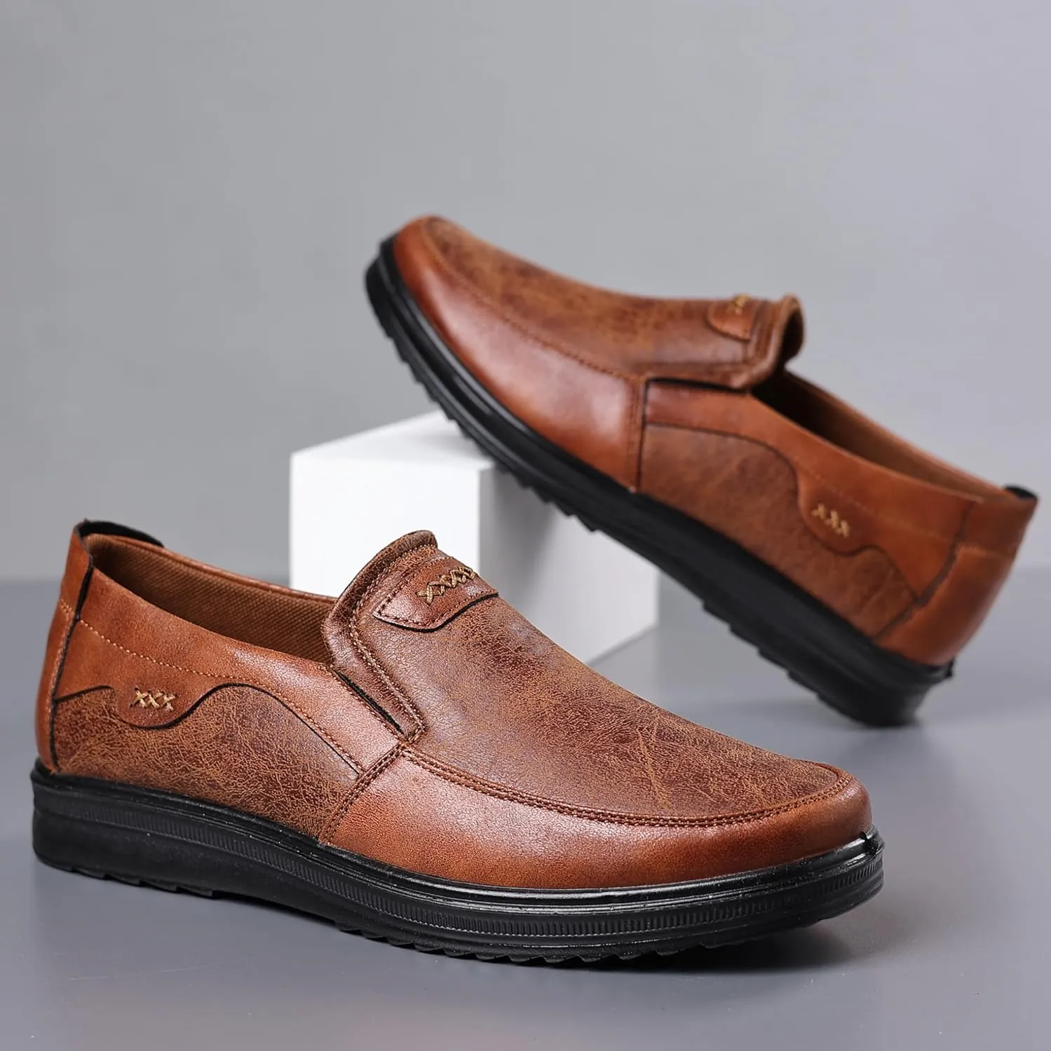 COSIDRAM Mens Loafers Casual Shoes Slip on Comfort Soft Breathable Daily Flats Non Slip Driving Shoes