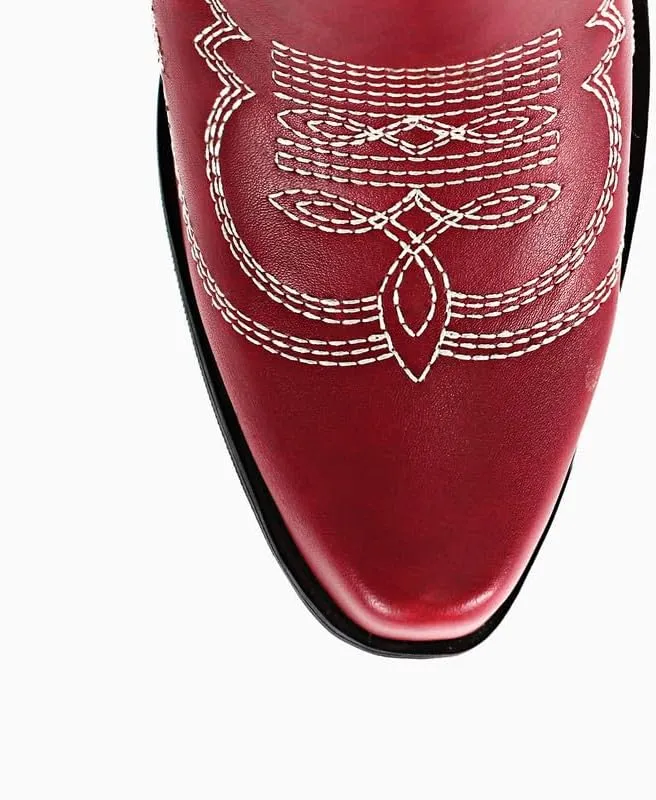 Cowboy Boots for Women Red Western Cowgirl Boots, Pointed Toe, Mid Calf, Knee High