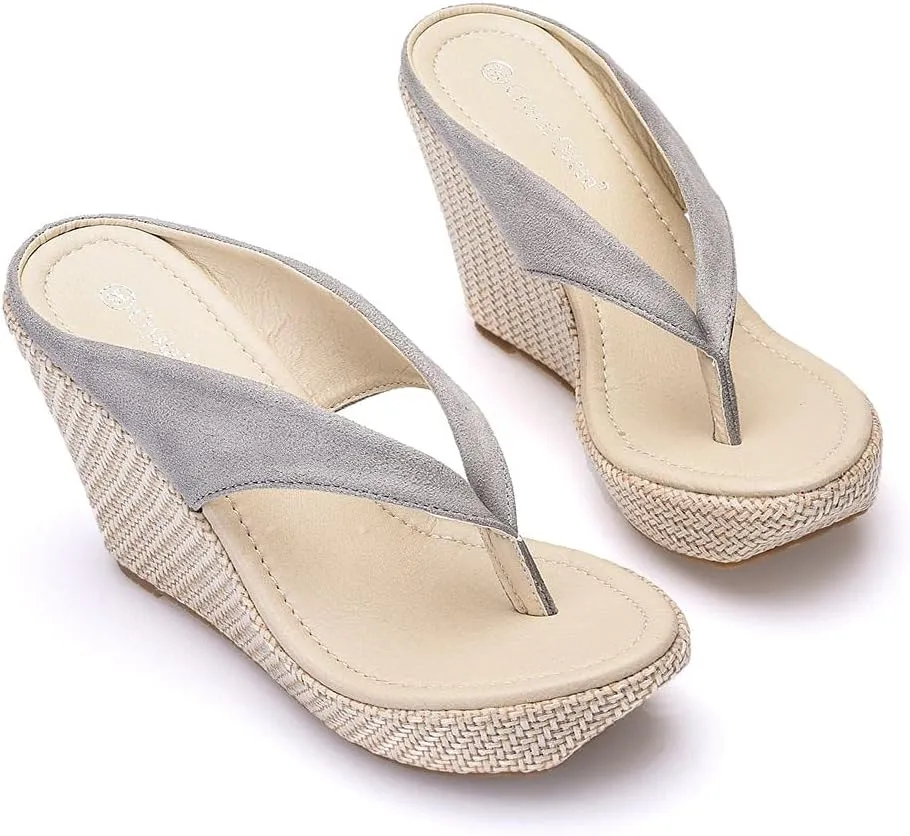 Crystal Queen Women Beach Sandals Platform Wedges Sandals High Heels Wedges Slippers Flip Flops White Flip Flops Plus Size