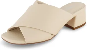CUSHIONAIRE Garland cross band block heel sandal  Memory Foam, Wide Widths Available