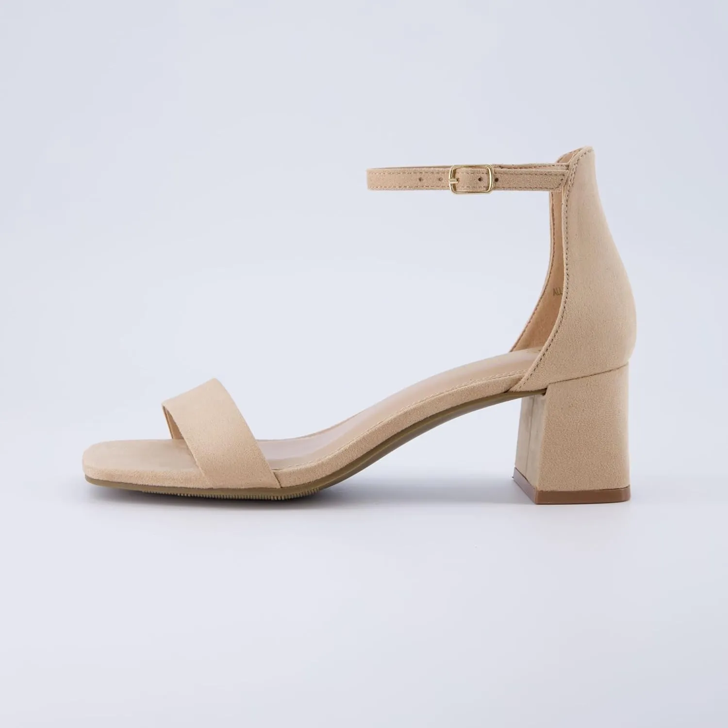 CUSHIONAIRE Women's Abbey one band square toe mid block heel sandal  Memory Foam, Wide Widths Available