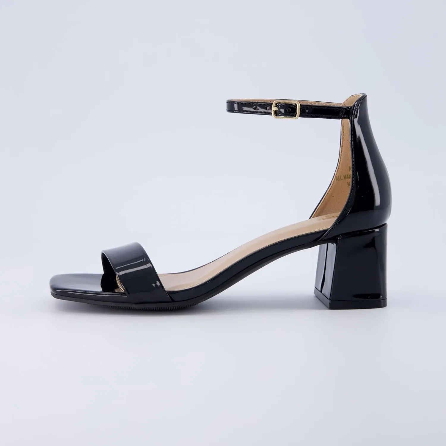 CUSHIONAIRE Women's Abbey one band square toe mid block heel sandal  Memory Foam, Wide Widths Available