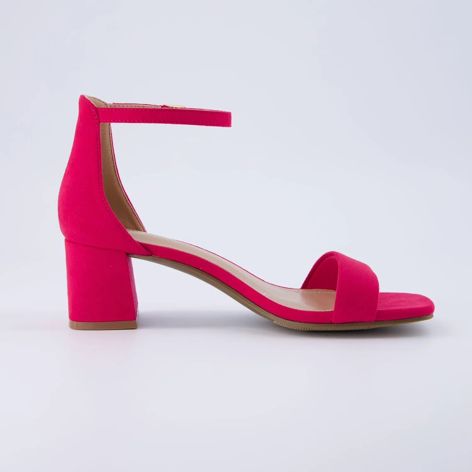CUSHIONAIRE Women's Abbey one band square toe mid block heel sandal  Memory Foam, Wide Widths Available