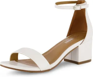 CUSHIONAIRE Women's Alba one band mid block heel sandal  Memory Foam, Wide Widths Available