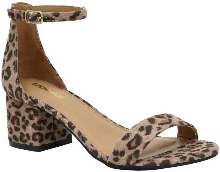 CUSHIONAIRE Women's Alba one band mid block heel sandal  Memory Foam, Wide Widths Available
