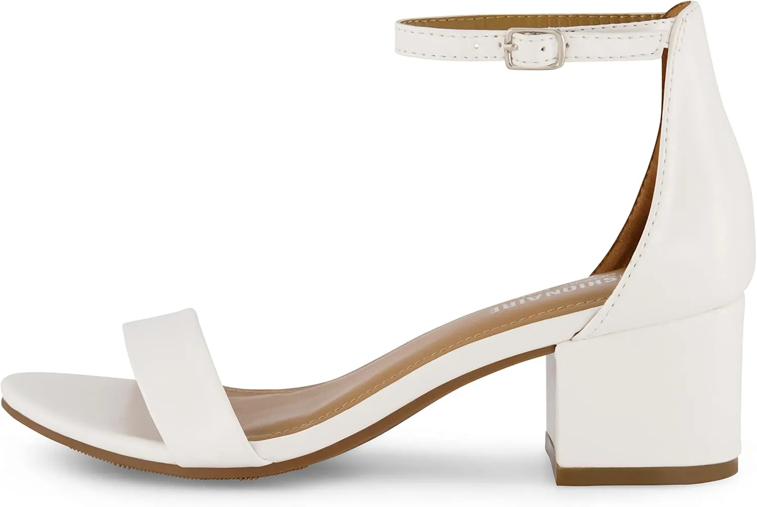 CUSHIONAIRE Women's Alba one band mid block heel sandal  Memory Foam, Wide Widths Available