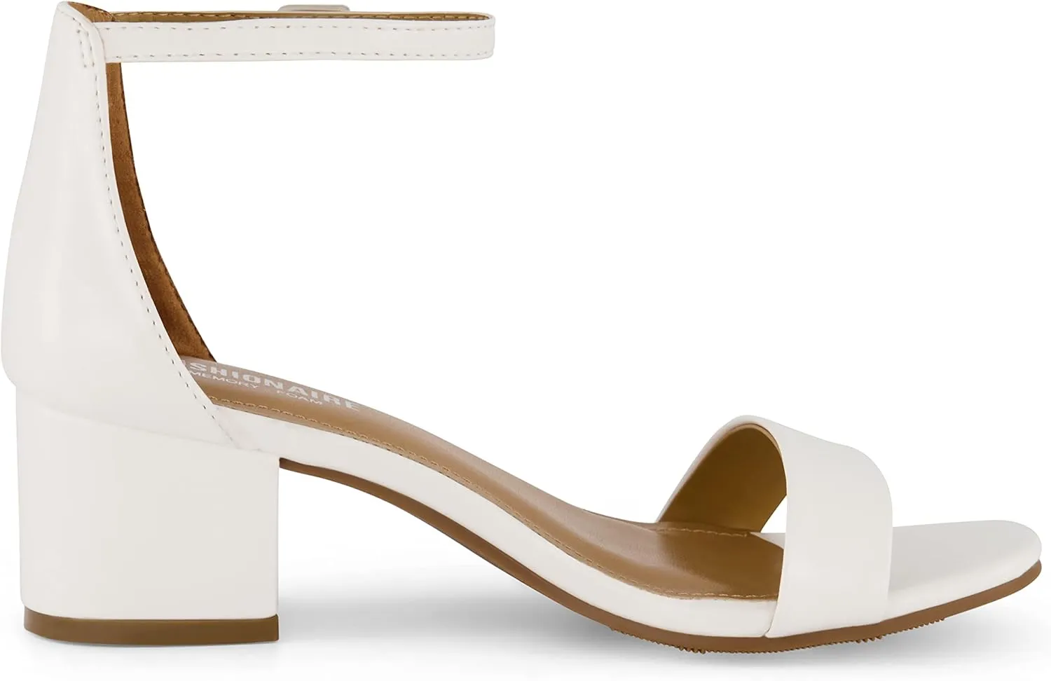 CUSHIONAIRE Women's Alba one band mid block heel sandal  Memory Foam, Wide Widths Available