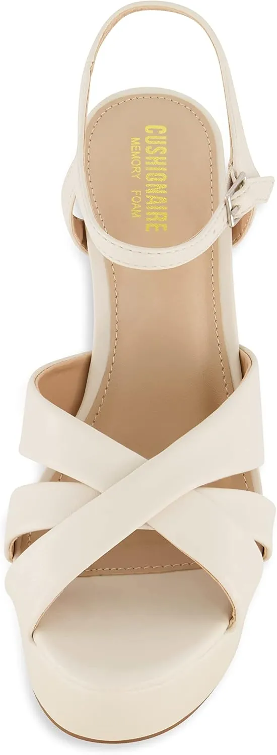 CUSHIONAIRE Women's Foxy platform dress sandal  Memory Foam and Wide Widths Available