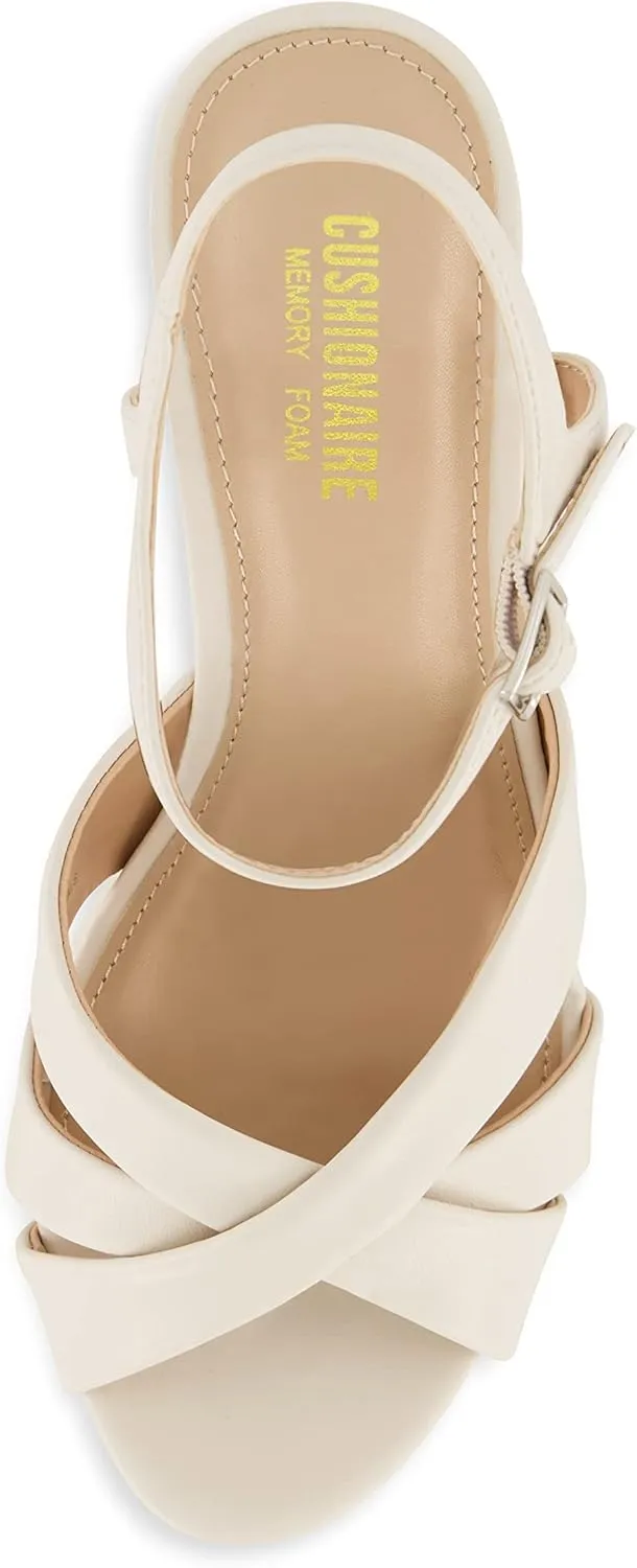 CUSHIONAIRE Women's Foxy platform dress sandal  Memory Foam and Wide Widths Available