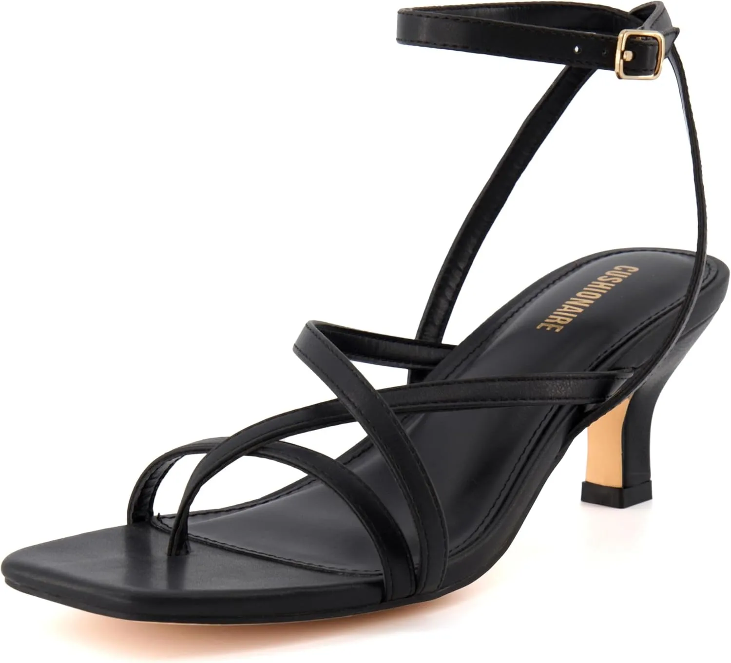 CUSHIONAIRE Women's Kitten heel sandal  Memory Foam and Wide Widths Available